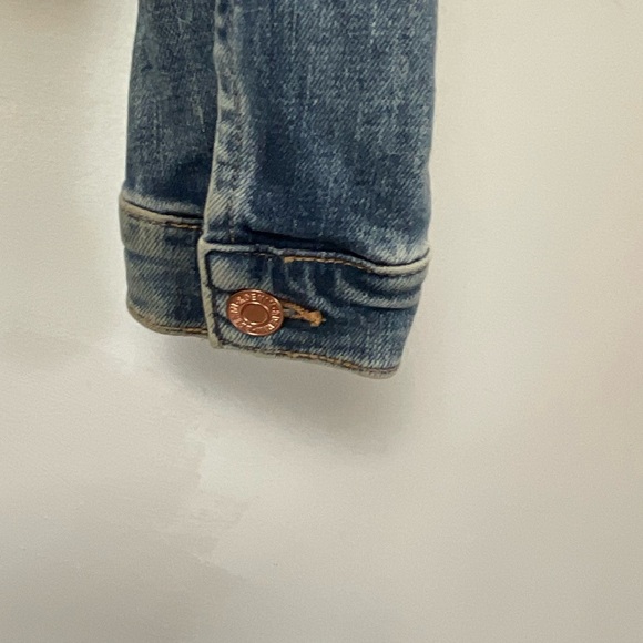 Vintage Jean Jacket Custom 80s 90s Pinback Buttons Pins Blue Denim Size Small - Picture 5 of 9